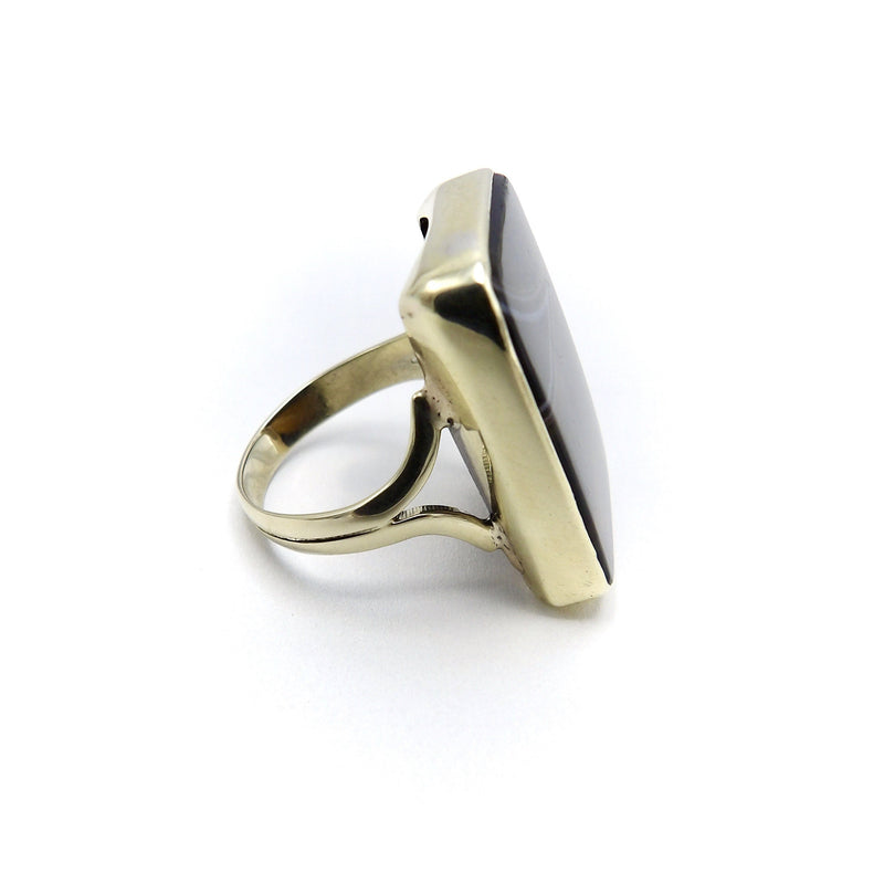 14K Gold Victorian Banded Agate Ring Ring Kirsten's Corner 