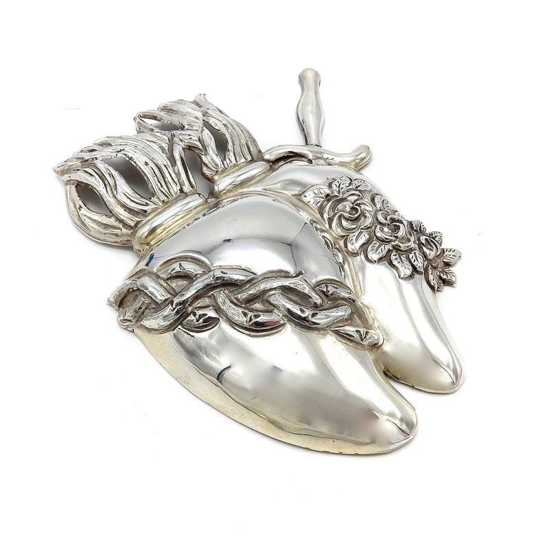 Double Heart 950 Silver Folk Art Milagro Objects of Virtue Kirsten's Corner Jewelry 