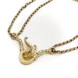 14K Gold Victorian Inspired Hook or Charm Holder with Leaf Details signature pieces Kirsten's Corner Jewelry 