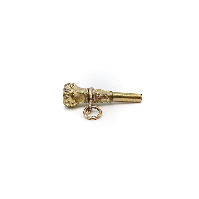 Victorian 12K Gold-Cased Watch Key Fob W/ Amethyst Pendant, Charm Kirsten's Corner Jewelry 