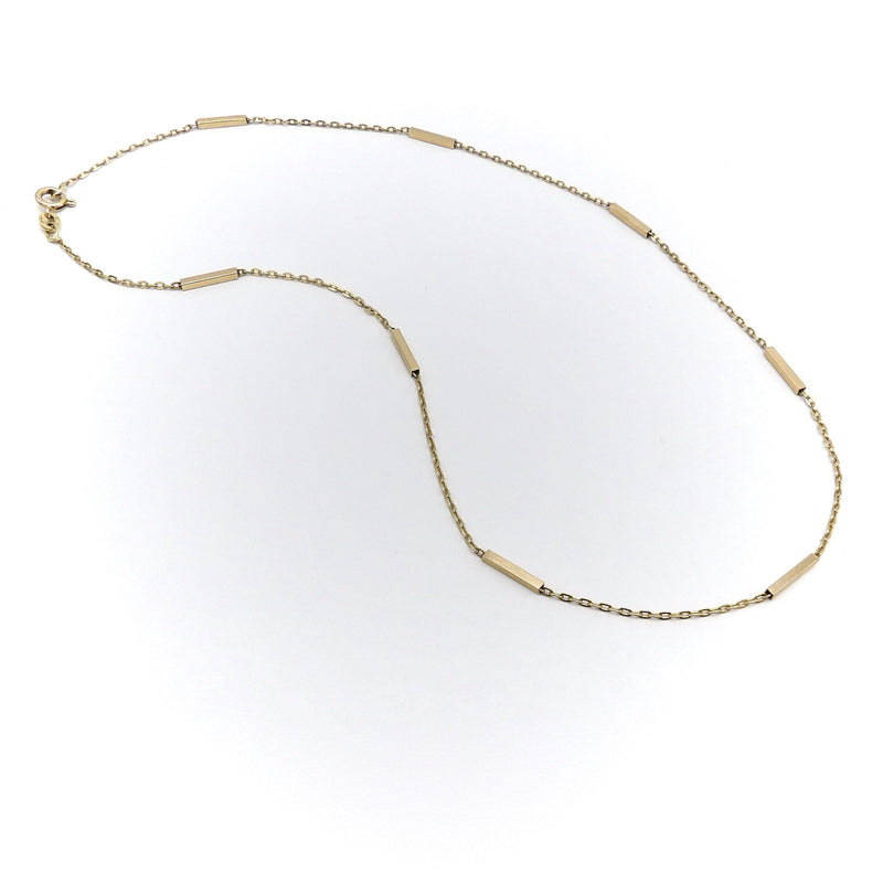 Vintage Balestra 14K Gold Bar Link Chain Necklace Chain Kirsten's Corner 