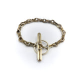 Victorian 14K Gold Watch Chain Bracelet with Toggle Clasp Bracelet Kirsten's Corner 