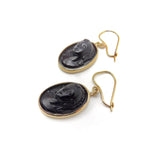 Victorian 14K Gold and Vulcanite Cameo Earrings Earrings Kirsten's Corner Jewelry 