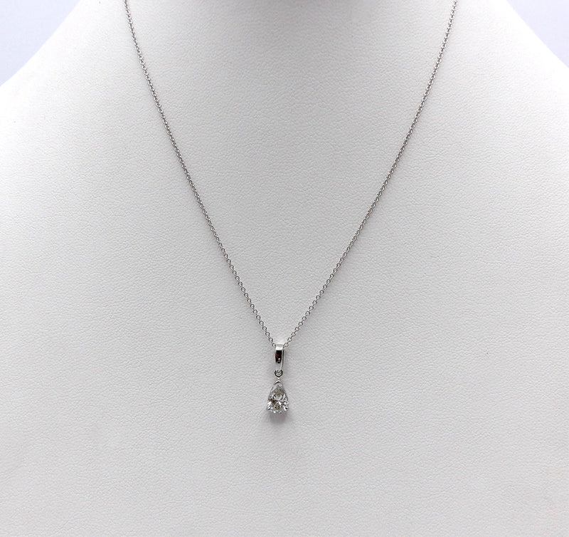 Signature Pear-Shaped Diamond Necklace with 18K Mount & 14K Gold Chain Necklace Kirsten's Corner 