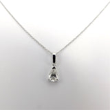 Signature Pear-Shaped Diamond Necklace with 18K Mount & 14K Gold Chain Necklace Kirsten's Corner 