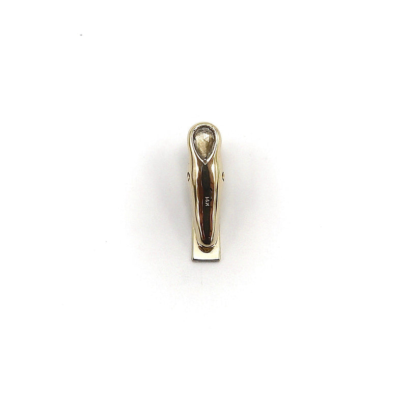 14K Gold Signature Tie-Clip or Pendant with Pear-Shaped Diamond Pendant Kirsten's Corner Jewelry 