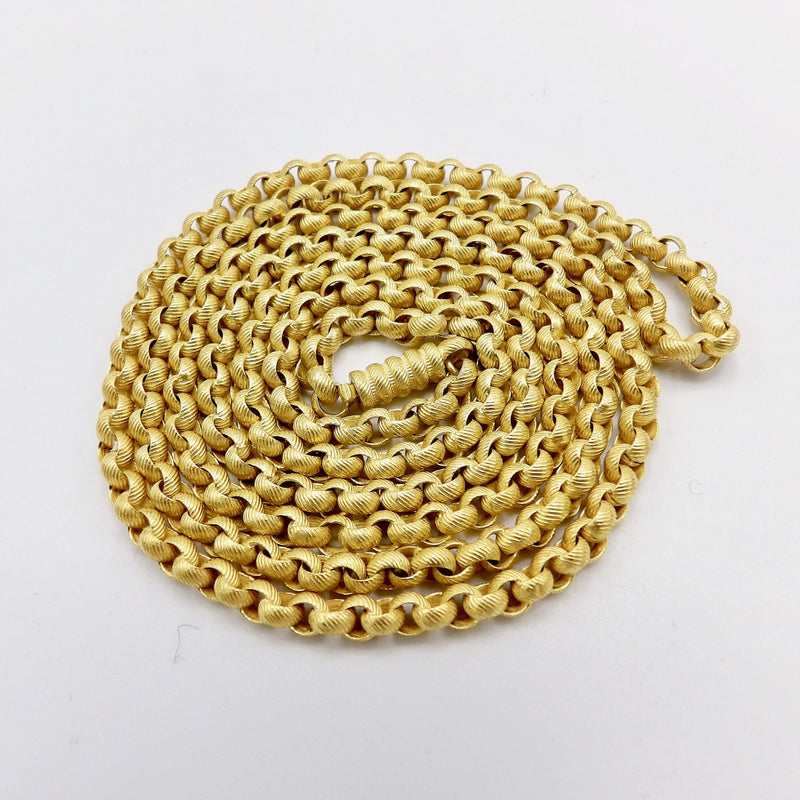 Georgian Pinchbeck Muff Chain Necklace with Original Clasp Chain Kirsten's Corner Jewelry 