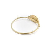 14K Gold Retro Leaf Bangle Bracelet Bracelet Kirsten's Corner 