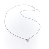 14K White Gold Bezel Set Diamond Solitaire Necklace Necklace Kirsten's Corner 