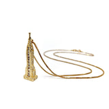 Vintage 14K Gold Empire State Building Charm Necklace with Diamonds Necklaces, Pendants Kirsten's Corner 