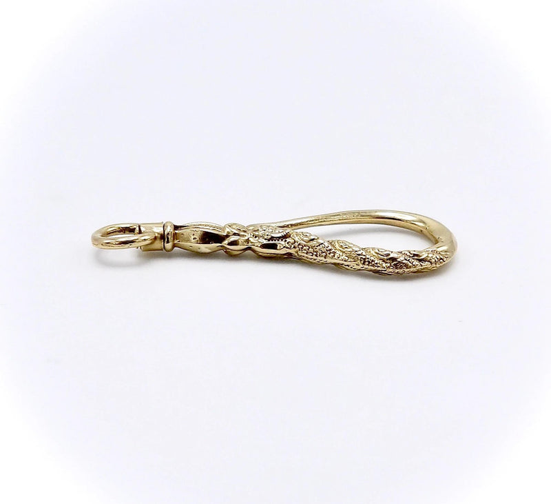 14K Gold Signature Shepherd's Hook and Charm Holder with Curling Motifs signature pieces Kirsten's Corner 