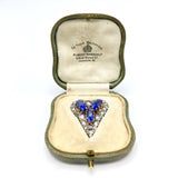 Victorian Ceylon No Heat Sapphire and Rose Cut Diamond Heart Shaped Pendant Pendant Kirsten's Corner Jewelry 