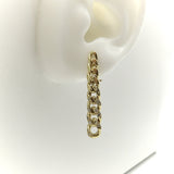 Graduated Curb Link 14K Gold And Diamond Earrings Earrings Kirsten's Corner 