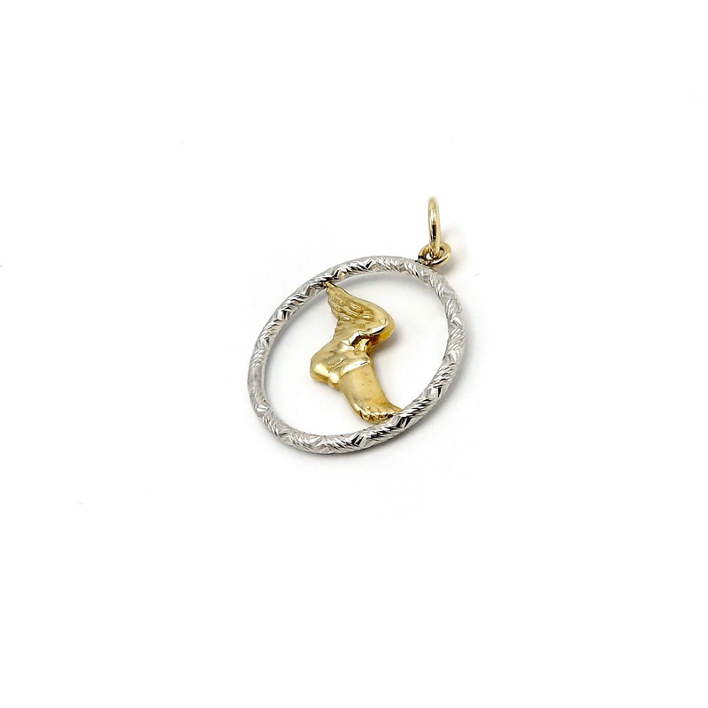 Signature 14K Gold Encircled Hermes Winged Foot Charm Charm Kirsten's Corner Jewelry 