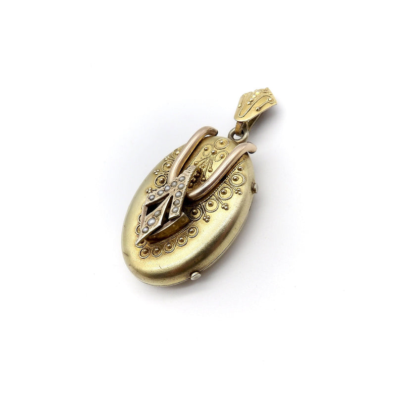 Victorian Etruscan Revival Gold Fill Locket locket Kirsten's Corner 