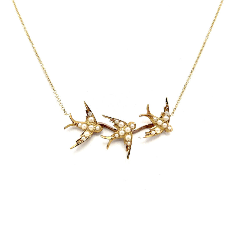 Signature 14K Yellow Gold Swallow Necklace Necklace Kirsten's Corner 