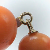 18K Gold French Coral Ball Dangle Earrings Kirsten's Corner 