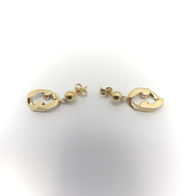 14K Signature Vintage Curb-Link Dangle Earrings Earrings Kirsten's Corner Jewelry 