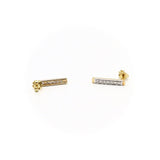 14K Gold Diamond Bar Signature Design Earrings Earrings Kirsten's Corner 