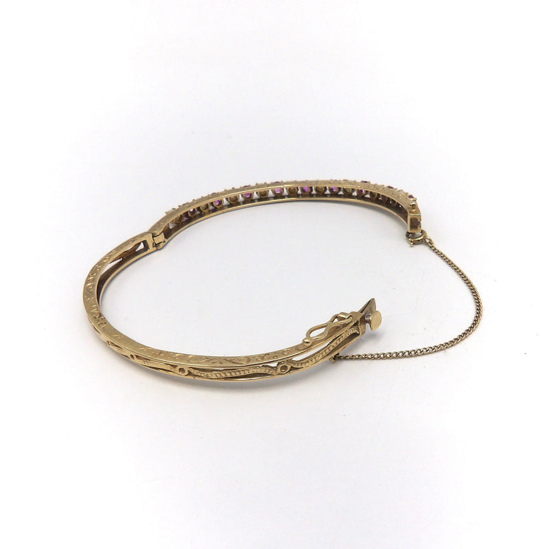 Edwardian 14K Gold Ruby and Pearl Bracelet Bracelet Kirsten's Corner Jewelry 