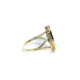 Lucky Victorian 7 Gemstone Sapphire and Ruby Horseshoe Ring Ring Kirsten's Corner Jewelry 