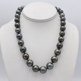 Single Strand of Large Tahitian South Sea Cultured Pearls with Sterling Silver Clasp Necklace Kirsten's Corner Jewelry 