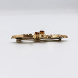 9K Rose Gold, Garnet, and Seed Pearl Bar Pin Brooches, Pins Kirsten's Corner Jewelry 