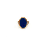 14K Rose Gold Victorian Blue Banded Agate Ring Ring Kirsten's Corner 