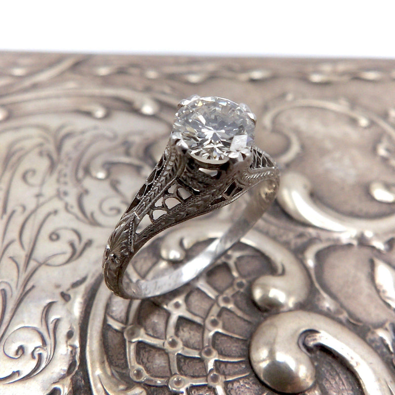 Art Deco Platinum Diamond Engagement Ring ring Ring 