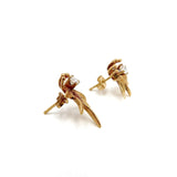 14K Yellow Gold Floral Diamond Earrings Earrings Kirsten's Corner 