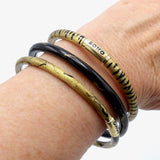 SOHO 18K Gold Black Enamel Calligraphic Stripe Bangle Bracelet Bracelet Kirsten's Corner Jewelry 