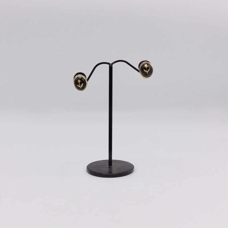Sophisticated 14K Gold, Black Onyx earrings Earrings Kirsten's Corner Jewelry 