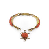 Victorian 14K Gold and Coral Medusa Snake Bracelet Kirsten's Corner 