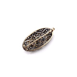 Victorian Diamond Silver Front Gold Backed Oval Brooch or Pendant Brooch Kirsten's Corner 