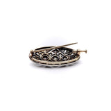 Victorian Diamond Silver Front Gold Backed Oval Brooch or Pendant Brooch Kirsten's Corner 