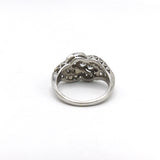 Classic Retro Ribbon Design Diamond Platinum Ring Ring Kirsten's Corner Jewelry 