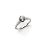 Art Deco 18K White Gold Diamond Solitaire Ring Ring Kirsten's Corner 