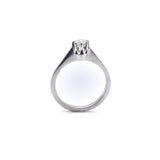 Art Deco 18K White Gold Diamond Solitaire Ring Ring Kirsten's Corner 