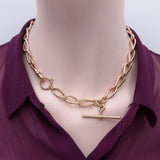 Victorian 9K Gold Watch Chain Necklace with T-bar Kirsten's Corner 
