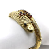 Gold Filled Victorian Snake Bracelet with Garnet Ridge Bracelet Kirsten's Corner 