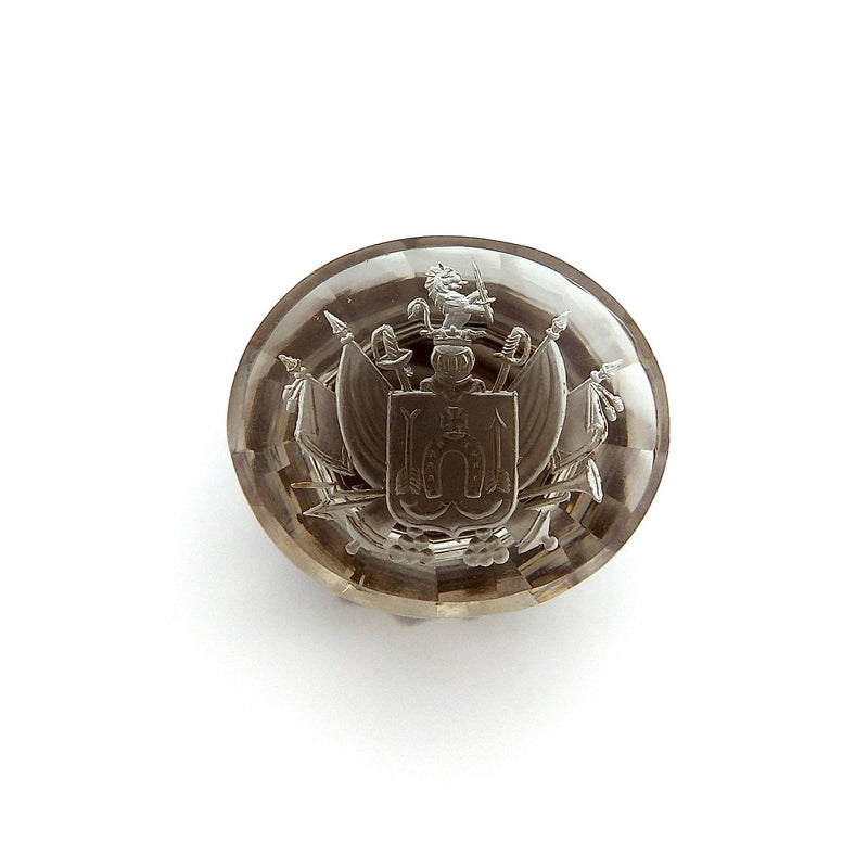 Smokey Quartz Family Crest Intaglio Wax Seal Objects of Virtue Kirsten's Corner Jewelry 