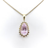 Vintage 14K Gold, Kunzite and Cognac Diamond Necklace Necklace Kirsten's Corner Jewelry 