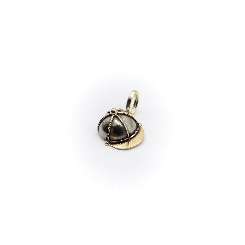 Edwardian 18K Gold & Sterling Silver Equestrian Hat Charm or Pendant Pendant, Charm Kirsten's Corner 