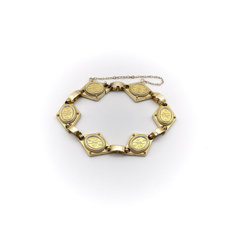 14K Gold Cannetille Etruscan Revival Bracelet Bracelet Kirsten's Corner 