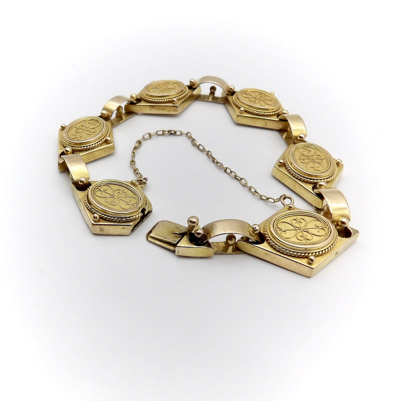 14K Gold Cannetille Etruscan Revival Bracelet Bracelet Kirsten's Corner 