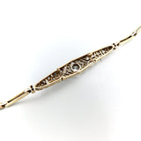 Articulated Victorian Silver Topped 14K Gold Diamond Bracelet Kirsten's Corner 
