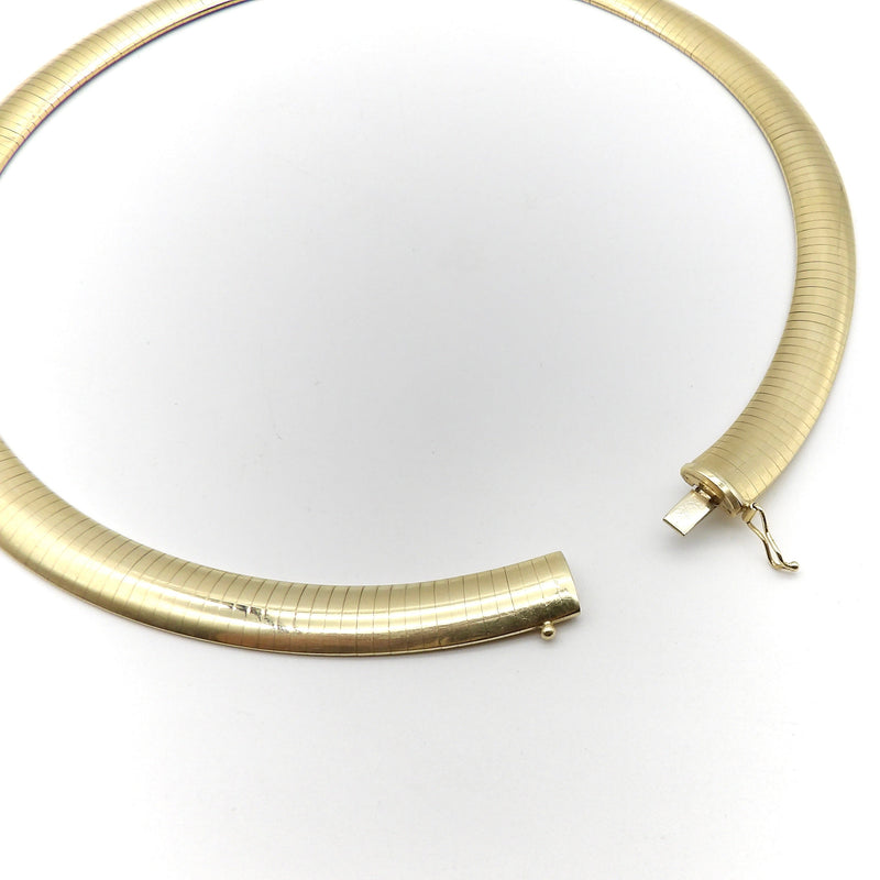 14k Yellow Gold Domed Omega Necklace - 001-431-00307