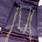 Vintage 18K Gold Tiffany & Co. Brutalist Paperclip Chain Necklace Kirsten's Corner 