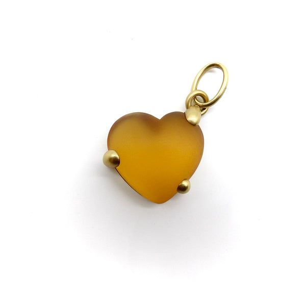 18K Gold Pomellato Frosted Heart Pendant Pendant Kirsten's Corner 