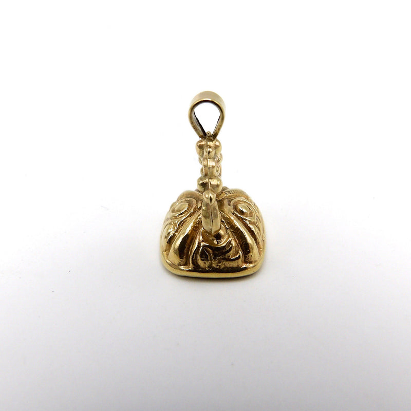 9K Gold and Bloodstone Watch Fob Pendant, circa 1906 Fob Kirsten's Corner Jewelry 